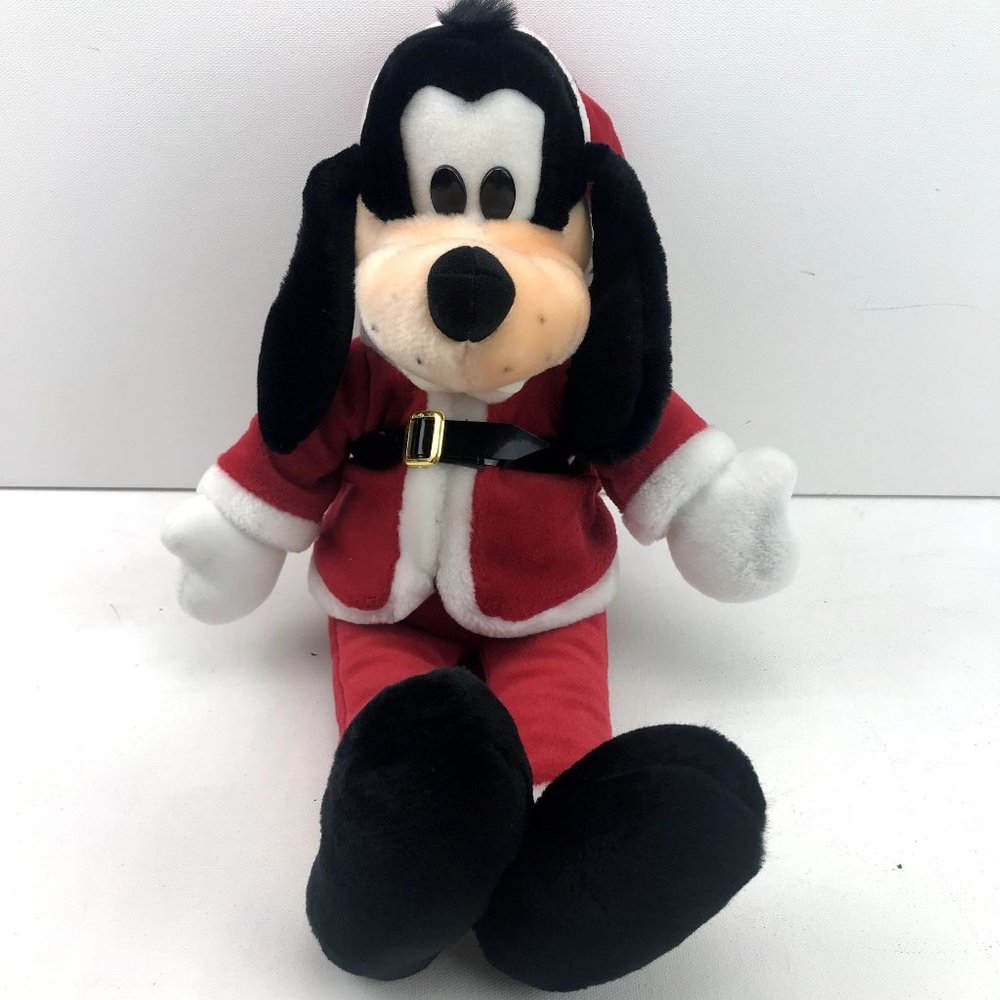 Disney Goofy Santa Stuffed Animal Plush Toy Christmas Holiday Decoration Red Whi